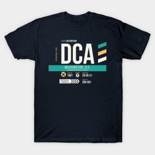 Washington DC (DCA) Airport Code Baggage Tag T-Shirt